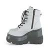 DemoniaCult - SHAKER52 Platform Boots - Grey/Black Product image